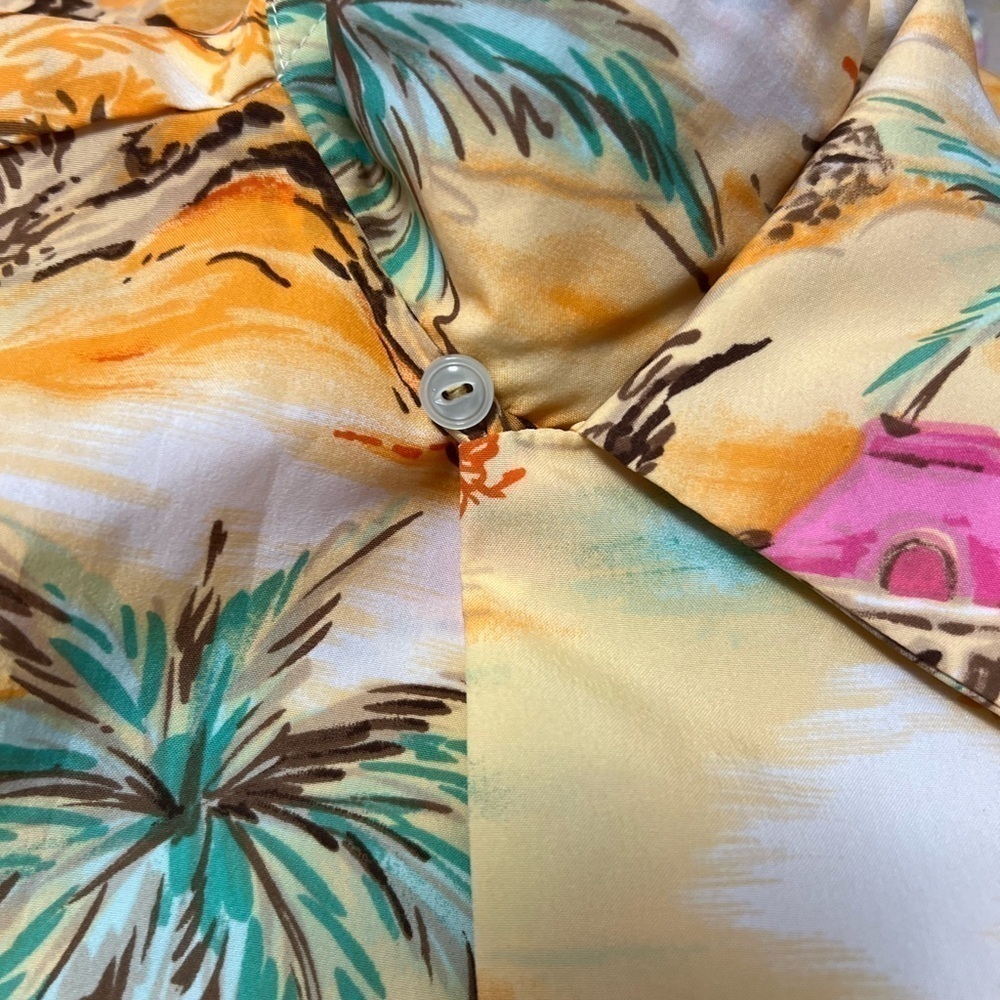 Richard Douglas Honolulu Shirt Loop Collar  Made in Hawaii Vtg 50s 60s - Picture 5 of 10